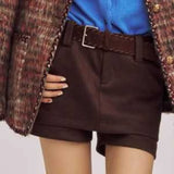 Daiiibabyyy  Korean Autumn Winter kin Shorts for Women New Design Western Style Slim Boot Hot Pants
