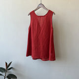 DAIIIBABYYY  -  Korean Tencel Linen Sleeveless Doll Shirt Women's Summer Loose Sweet Shirt Top