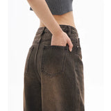 DAIIIBABYYY  -  High Waist Women Coffee Grey Jeans Hip-hop Style Fashion Vintage Streetwear Y2K Wide Leg Jean Female Trouser Baggy Denim Pants