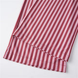 Daiiibabyyy  Women Summer Y2K Striped Pajamas Set Tie Shoulder Ruffle Tank Tops and Straight Pants 2 Piece Casual Vacation Beach Outfit