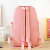 Daiiibabyyy  4Pcs/Set Large Capacity 4 in 1 Backpack Breathable Casual School Bag Multifunction School Rucksack College Backpack Teenage