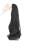 DAIIIBABYYY  -  Long Hair Women's Wig Tail Clip Micro Curl Natural Realistic Popular Tie Synthetic Full Real Human Hair Fake Braid