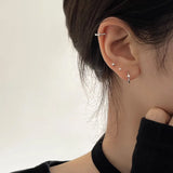 Daiiibabyyy  Cross Star Earrings Fashionable High Grade Mang Star Punk Earrings Simple Trendy Delicate Earrings Men's Women's Jewelry Gifts