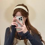 DAIIIBABYYY  -  Sweet cream knitted wool headband autumn and winter foreign style daily versatile headband hairhoop go out hair accessories new