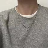 Daiiibabyyy  Punk Metal Star Flower Pendant Necklaces For Women Exaggerated Large Starfish Necklaces Bag Hanging Decoration Keychain