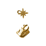 Daiiibabyyy  Hip-Hop Teeth Accessories: Double Flame/Four-Pointed Star Teeth Decoration, Suitable For Both Men And Women, Holiday Party Gifts