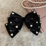 DAIIIBABYYY  -  Black Lace Embroidered Bow Hairpins Fashion Large HairClips For Women Girls Sweet Temperament Barrettes Female Party Headdress