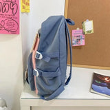 Daiiibabyyy  Fashion Nylon Backpack Large Capacity Korean Color School Bag Multifunction Breathable Book Bag Teenage