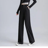 Daiiibabyyy  Black Suit Wide Leg Pants Women Fashion Solid Color High Waist Loose Trousers Office Ladies Silm Fit Streetwear Bottoms New