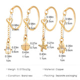 Daiiibabyyy  Adjustable Link Chain Rings For Female Women INS New Trendy Gold Color Shell Starfish Charms Thin Stack Ring Finger Jewelry Gift