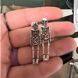 Daiiibabyyy New Halloween Skull Skeleton Drop Earrings Women Fashion Punk Charm Ghost Spider Web Dangle Earring Jewelry Gift