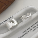 Daiiibabyyy 925 Sterling Silve Irregular Ring for Women Girl Gift Vintage Matte Finish Trend Chunky Versatile Jewelry Dropshipping
