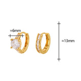 Daiiibabyyy  Silver Zircon Asymmetrical Round Hoop Earring for Women Trendy Fashion Jewelry Minimalist Geometric Accessories