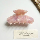 Daiiibabyyy  8cm Pink Marble Butterfly Acetate Hair Claw Clip Korean Style Fashion Hair Accessories for Women Girls