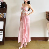 DAIIIBABYYY  -  Y2k Aesthetic Printing Bodycon Tube Tanks Vintage Harajuku Fairy Cropped Zipper Vest Women Streetwear Grunge Backless Camisole