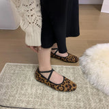 DAIIIBABYYY  -  Fashion Leopard Print Flats Ballerina Women Shoes Slip On Loafer Round Toe Shallow Mary Janes Ballet Soft Moccasin Zapatos Mujer