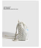 Daiiibabyyy  Student's Schoolbag Korean Version Kawaii Fashion Bag Lace Bow Backpack Cloth Bag Sweet Style Teenage Girls Backpack College Bag