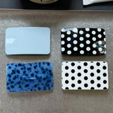 Daiiibabyyy  Blue Striped Hair Spring Clip Square Heart Acetate Hairpin Cute Black White Polka Dot Side Hair Clips Vintage Hair Accessories