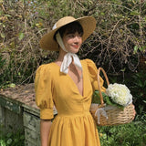 Daiiibabyyy  Fashion Women Summer Hat Wide Brim Beach Hat Ribbon Tie Wheat Straw Hat Outdoorsman Boater Hat Sun Protective Panama