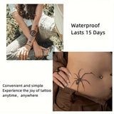 Daiiibabyyy  1 Sheet Herbal Finger Tattoo Sticker Waterproof and Long-lasting Temporary Tattoo