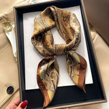 DAIIIBABYYY  -  New Silk Square Scarf Women Luxury Floral Print Kerchief Soft Satin Hairband Hands Bag Ribbon Foulard Hijab Neckerchief Headband