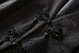 DAIIIBABYYY  -  Spring Autumn New Chinese Style V-neck Jacquard Vest Jackets Women's Retro High-end Buckle Side Pleated Loose Casual Waistcoat