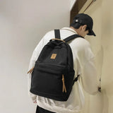 Daiiibabyyy  Fashion Nylon Casual Backpack Solid Color Wear-resistant Students Schoolbag Large Capacity Zipper Travel Rucksack