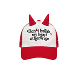 DAIIIBABYYY  -  Y2K Personality Devil Ears Embroidery Baseball Caps for Men and Women Summer Street Trend Versatile Yuppie Hip-hop Hats