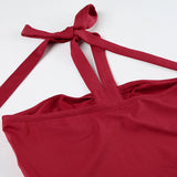DAIIIBABYYY  -  Elegant Fashion Sexy Slim Halter Top Solid Folds Backless Slash Neck Sleeveless Tank Tops Women 2025 Summer Streetwear