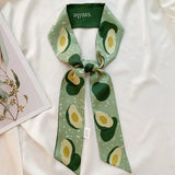 DAIIIBABYYY  -  New Design Women Long Scarf Faux Silk Printing Hair Hand Girls Fashion Handkerchief Shawl Wraps Female Ribbon Scarves Neck Tie