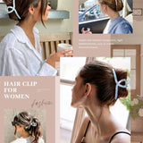 Daiiibabyyy  1PC Iridescent Ribbon - Shaped Hair Claws Set, 4 Pastel Colors, Stylish Hair Clamps for Women, Chic Updo Accessories