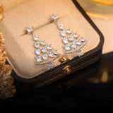 DAIIIBABYYY  -  Hot Selling Shiny Rhinestone Hollow Christmas Tree Earrings Women's Fashion Luxury Versatile Charm Earrings Holidays Gift 2024