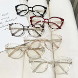 Daiiibabyyy  Fashionable New Cat Eye Glasses for Men and Women, Ultra Light Full Frame Glasses, High-definition Anti Blue Light Glasses