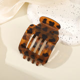 Daiiibabyyy  Fashionable Leopard Print Hair Crab Clip Women Duckbill Hair Clip Curved Solid Hair Clip Hair Accessories Headdress