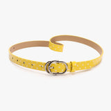 Daiiibabyyy  Vintage PU Leather Polka Dot Belt Millennial-Style Spicy Girl Retro Thin Belt Personalized Dopamine Y2K Belt Jeans Accessories