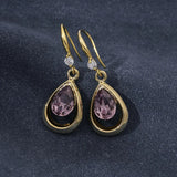 Daiiibabyyy  Fashion Style Inlaid with Droplet Shaped Cubic Zirconia Drop Hook Earrings Jewelry Gift for Women