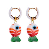 Daiiibabyyy  Personality Jewelry Accessories Enamel Fish Earrings Lip Alloy Charms Ear Buckle Dripping Oil Starfish Hoop Earrings Girls