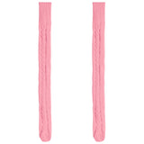 Daiiibabyyy  Knitted Knee-length Warmers Leg Socks Wool Foot Cover Solid Colors Sexy Over the Knee Stocking Women Winter Cosplay