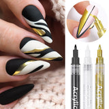 Daiiibabyyy 10 Colors Nail Art Graffiti Pen Acrylic Flower Wave Stripe DIY Painting Gel Polish Nail Brush Abstract Lines Drawing Tools
