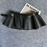 Daiiibabyyy  Anti-Slip Black Pleated Skirt Waist Belt Chic Personalized Outerwear High Waist Slimming Elastic Puff Bodycon Waist Cincher