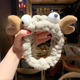 Daiiibabyyy 1pc cute Soft Coral Fleece Headband Animal Ears Hairband Wash Face Hair Holder Bow Turban for Women Hair Band Hair Accessories