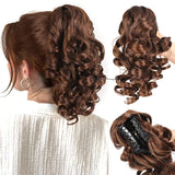 Daiiibabyyy  12inch Short Ponytail Extension Classic Loose Curly Wavy Claw Clip Pony tails Synthetic Hair Extensions Hairpieces for Women