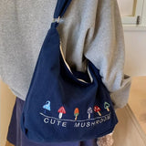 Daiiibabyyy  Fashion Preppy Letter Embroidery Shoulder Bag Vintage Y2k Aesthetic Kawaii Women's Handbags Casual All Match Ins Crossbody Bags