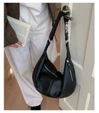 Daiiibabyyy  Trendy Pu Leather Women Hobo Bag 2026 Y2k Aesthetic Simple All Match Crossbody Bags Vintage Streetwear Casual Shoulder Handbags