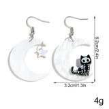 Daiiibabyyy  Halloween Cute Acrylic Star Moon Skull Cat Drop Earrings Fashion Resin Big Animals Earring for Women Girls New Jewelry Gift