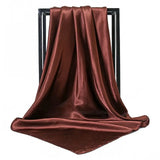 DAIIIBABYYY  -  Imitation Silk Scarf Pure color Women Satin Square Hijab Scarfs For Ladies Luxury Shawl 90*90 Bandana Large Hair Head Scarf