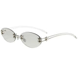 Daiiibabyyy  Korean Fashion Style Sun Glasses for Women Oval Shape Rimless Designer Sunglasses Women Campus Style Female Sunglass