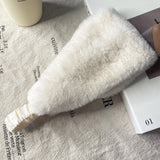 Daiiibabyyy  New Wide Design Fluffy Headband Elastic Imitation Fur Hairbands Solid Color Soft Headwear Women Accessories
