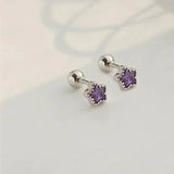 Daiiibabyyy  Mini Colorful Heart Ear Cartilage Piercing Lobe Stud Earring for Women Y2k Accessories Tragus Rook Helix Flat Ear Jewelry KAE312