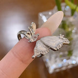 DAIIIBABYYY  -  Fashion Personalized Drip Glaze Butterfly Opening Ring for Women Korean Elegant Jewellery Holiday Party Exquisite Gifts